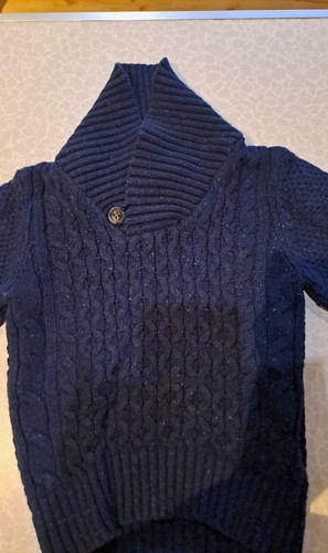 Strickpullover blau zopfmuster - blau,