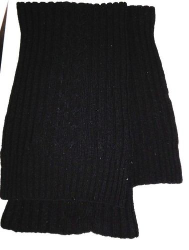Strick schal schwarz streifen - schwarz,